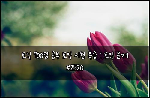 토익 700점 공부 토익 시험 복습 : 토익 문제 #2520