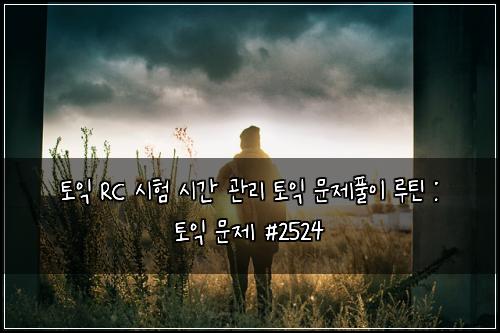 토익 RC 시험 시간 관리 토익 문제풀이 루틴 : 토익 문제 #2524