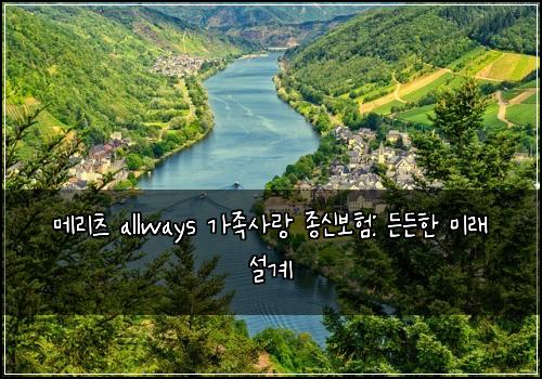 메리츠 allways 가족사랑 종신보험: 든든한 미래 설계