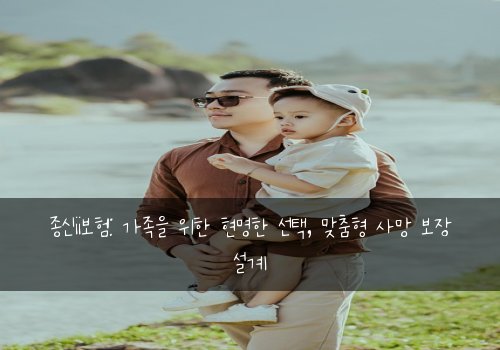 종신ii보험: 가족을 위한 현명한 선택, 맞춤형 사망 보장 설계