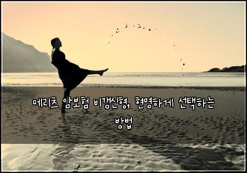 메리츠 암보험 비갱신형, 현명하게 선택하는 방법