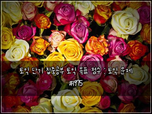 토익 단기 집중공부 토익 목표 점수 : 토익 문제 #1975