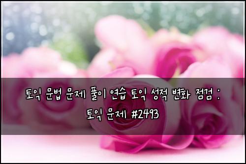 토익 문법 문제 풀이 연습 토익 성적 변화 점검 : 토익 문제 #2493