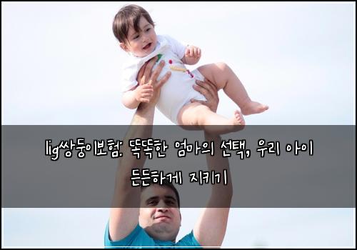lig쌍둥이보험: 똑똑한 엄마의 선택, 우리 아이 든든하게 지키기