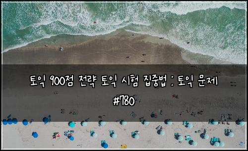 토익 900점 전략 토익 시험 집중법 : 토익 문제 #780