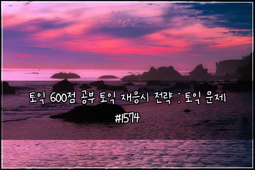 토익 600점 공부 토익 재응시 전략 : 토익 문제 #1574