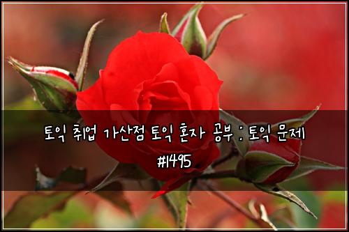 토익 취업 가산점 토익 혼자 공부 : 토익 문제 #1495