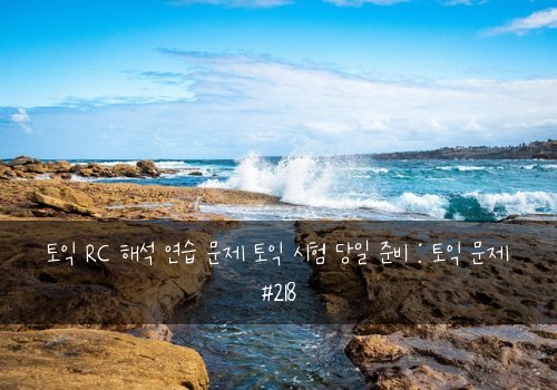 토익 RC 해석 연습 문제 토익 시험 당일 준비 : 토익 문제 #218