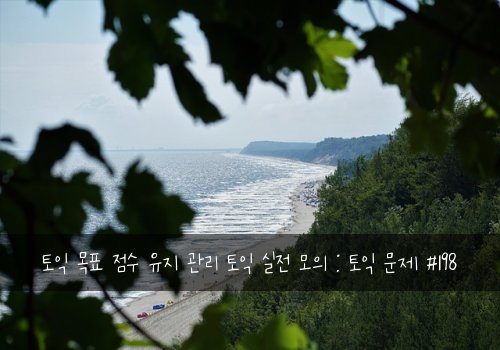 토익 목표 점수 유지 관리 토익 실전 모의 : 토익 문제 #198