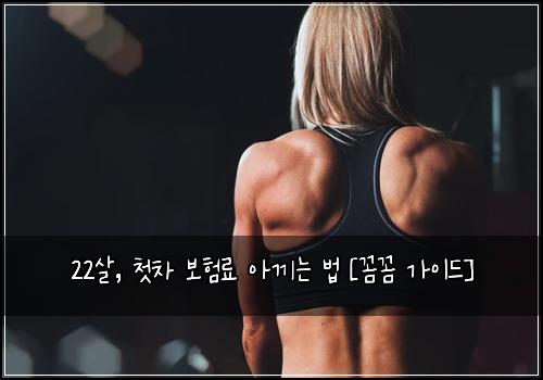 22살, 첫차 보험료 아끼는 법 [꼼꼼 가이드]
