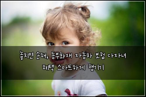  놓치면 손해, 동부화재 자동차 보험 다자녀 혜택 스마트하게 챙기기