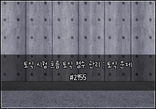 토익 시험 흐름 토익 점수 관리 : 토익 문제 #2955