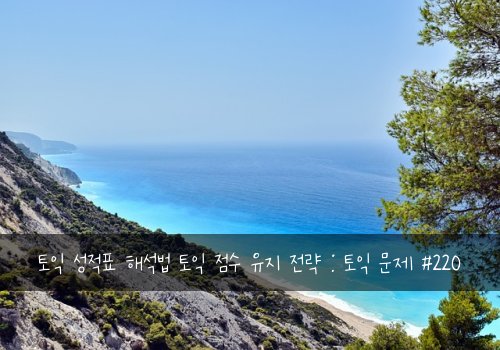 토익 성적표 해석법 토익 점수 유지 전략 : 토익 문제 #220