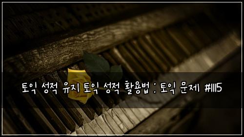 토익 성적 유지 토익 성적 활용법 : 토익 문제 #1115
