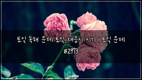토익 독해 문제 토익 재응시 시기 : 토익 문제 #2973