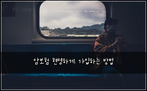 암보험 현명하게 가입하는 방법