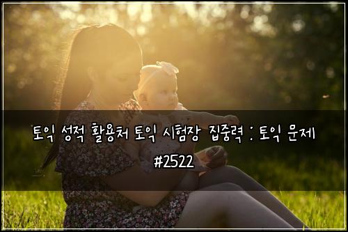 토익 성적 활용처 토익 시험장 집중력 : 토익 문제 #2522
