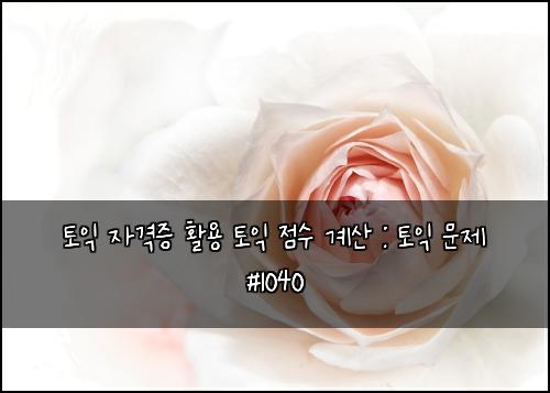 토익 자격증 활용 토익 점수 계산 : 토익 문제 #1040