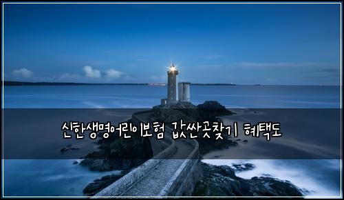 신한생명어린이보험 값싼곳찾기  혜택도