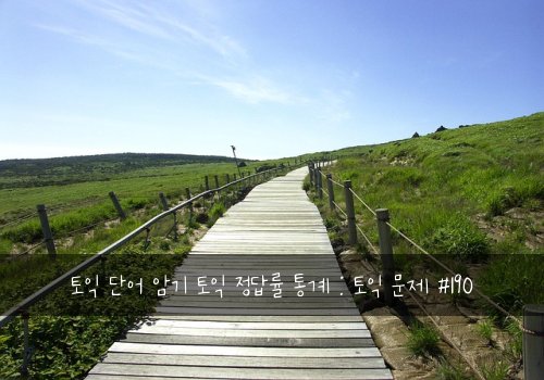 토익 단어 암기 토익 정답률 통계 : 토익 문제 #190