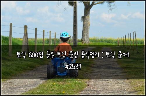 ํ ์ต 600์ ๊ณต๋ถ ํ ์ต ๋ฌธ๋ฒ ๊ณต์์ ๋ฆฌ : ํ ์ต ๋ฌธ์ #2539