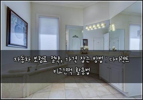  자동차 보험료 절약, 가격 잡는 방법 : 다이렉트 비교견적 활용법