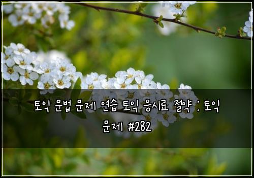 토익 문법 문제 연습 토익 응시료 절약 : 토익 문제 #282