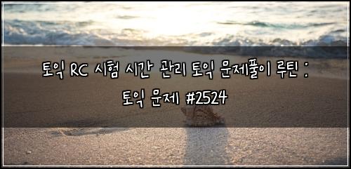 토익 RC 시험 시간 관리 토익 문제풀이 루틴 : 토익 문제 #2524