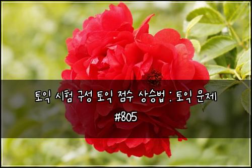 토익 시험 구성 토익 점수 상승법 : 토익 문제 #805