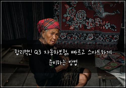  합리적인 Q3 자동차보험, 빠르고 스마트하게 준비하는 방법