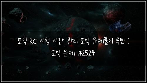 토익 RC 시험 시간 관리 토익 문제풀이 루틴 : 토익 문제 #2524