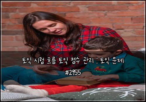 토익 시험 흐름 토익 점수 관리 : 토익 문제 #2955