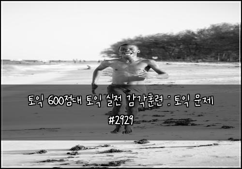 토익 600점대 토익 실전 감각훈련 : 토익 문제 #2929