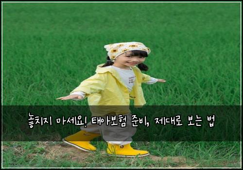  놓치지 마세요! 태아보험 준비, 제대로 보는 법