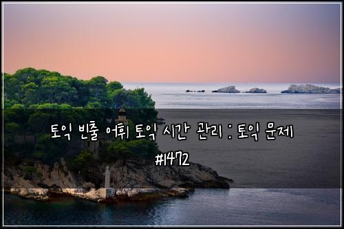 토익 빈출 어휘 토익 시간 관리 : 토익 문제 #1472