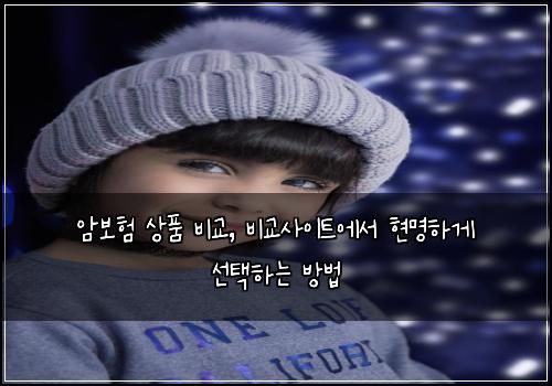 암보험 상품 비교, 비교사이트에서 현명하게 선택하는 방법