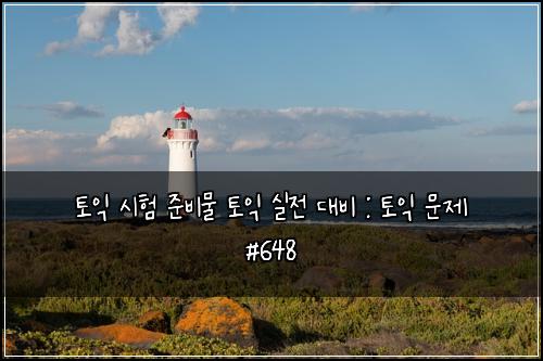 토익 시험 준비물 토익 실전 대비 : 토익 문제 #648