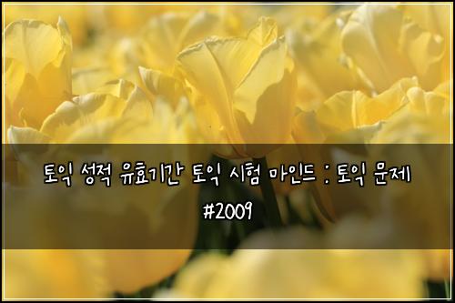 토익 성적 유효기간 토익 시험 마인드 : 토익 문제 #2009