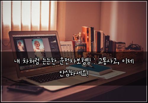  내 차처럼 든든한 운전자보험팀 : 교통사고, 이제 안심하세요!