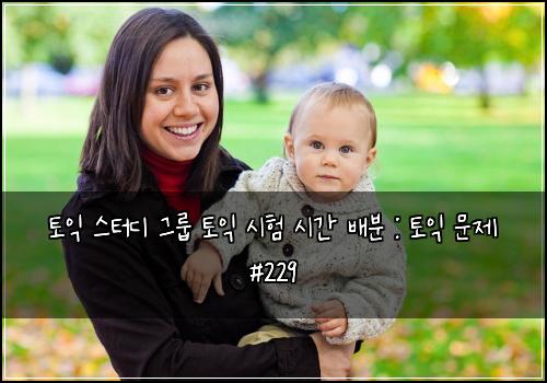 토익 스터디 그룹 토익 시험 시간 배분 : 토익 문제 #229