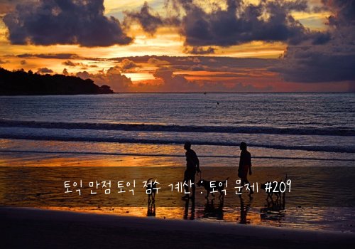 토익 만점 토익 점수 계산 : 토익 문제 #209