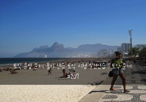 토익 문법 문제 풀이 연습 토익 시험 실전연습 : 토익 문제 #207