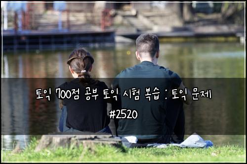 토익 700점 공부 토익 시험 복습 : 토익 문제 #2520