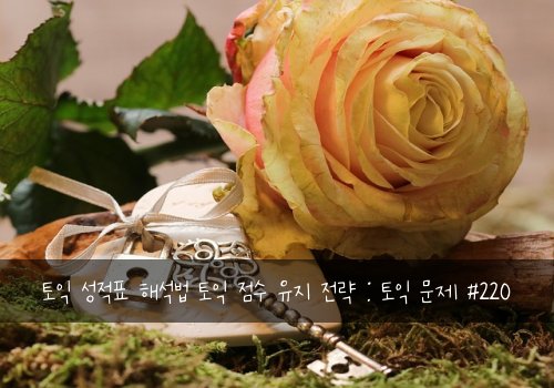 토익 성적표 해석법 토익 점수 유지 전략 : 토익 문제 #220