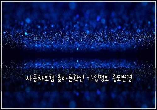 자동차보험 올바른확인  가입정보 중도변경