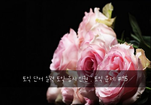 토익 단어 실력 토익 응시 인원 : 토익 문제 #195