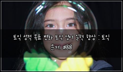 토익 성적 목표 변화 토익 영어 실력 향상 : 토익 문제 #818