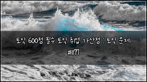토익 600점 필수 토익 취업 가산점 : 토익 문제 #1177