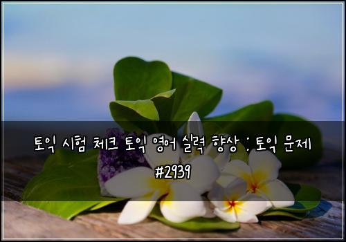 토익 시험 체크 토익 영어 실력 향상 : 토익 문제 #2939