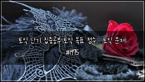 토익 단기 집중공부 토익 목표 점수 : 토익 문제 #1975